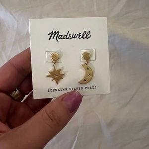 MADEWELL gold star ⭐️ and moon 🌙 post earrings!